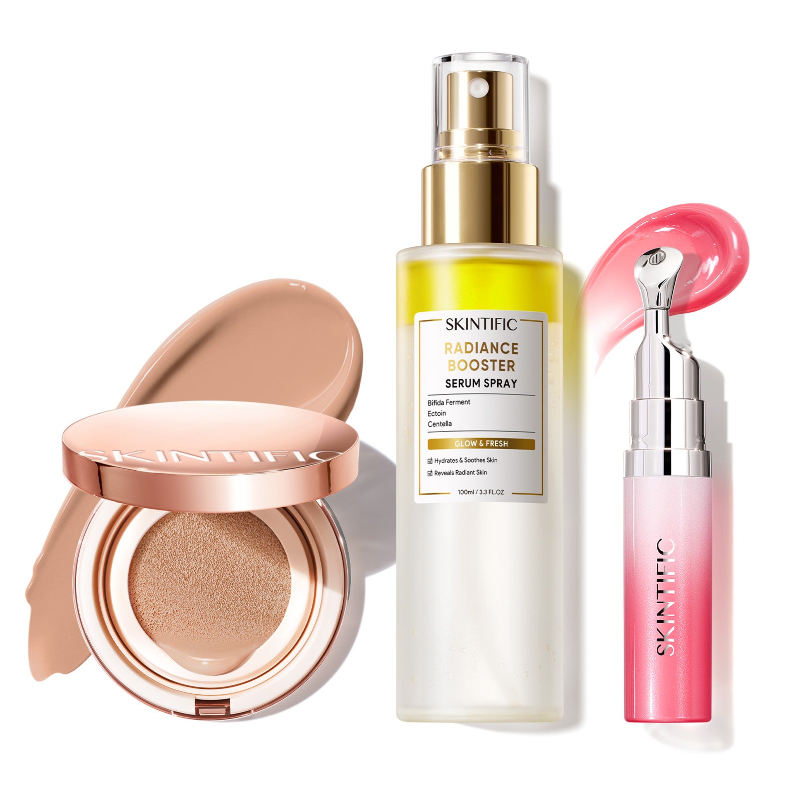 12-Hour Long-Lasting Cushion, Serum Spray & Lip Serum Set