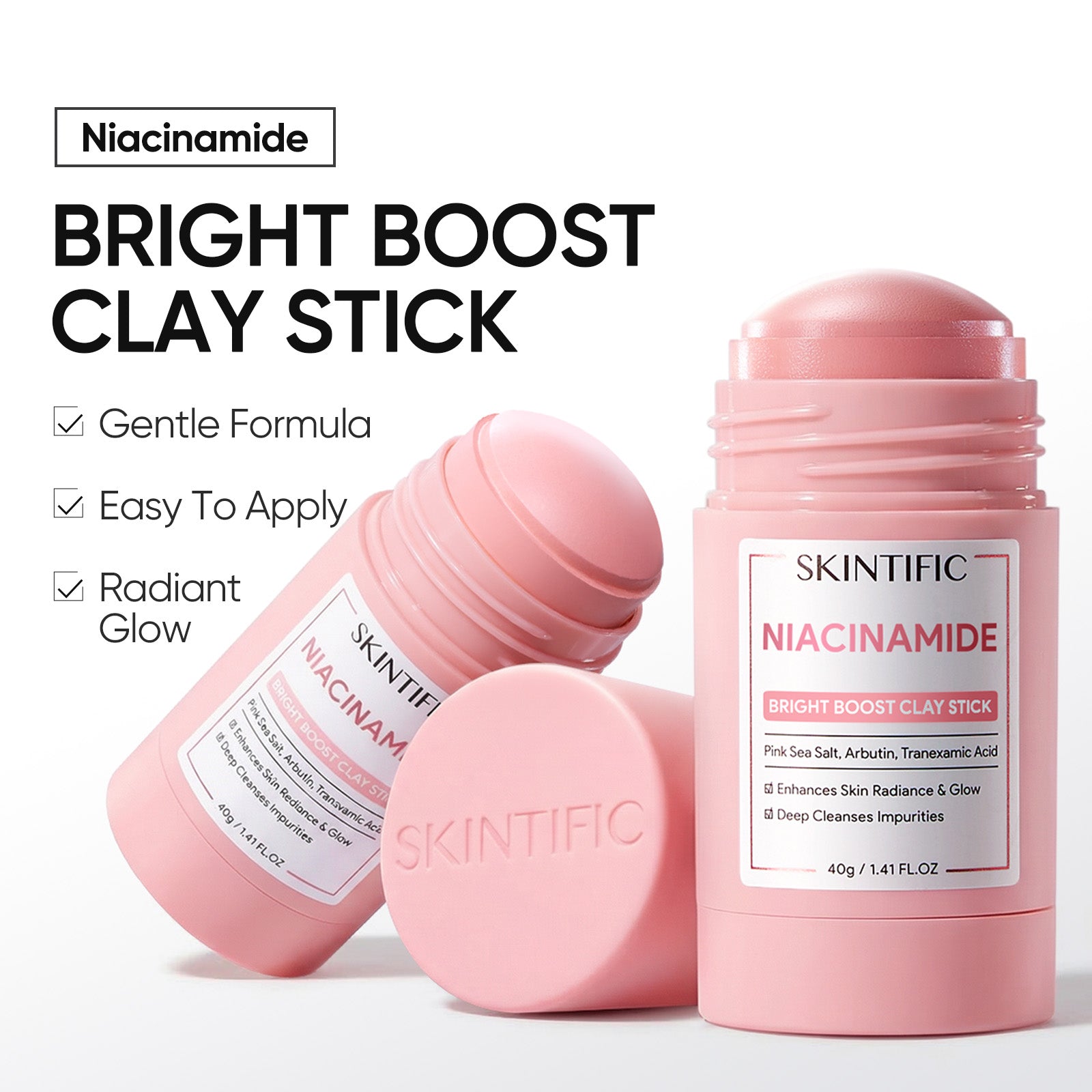 4-Piece Clay Mask Stick Set for Blackheads, Acne, Pores & Dullness