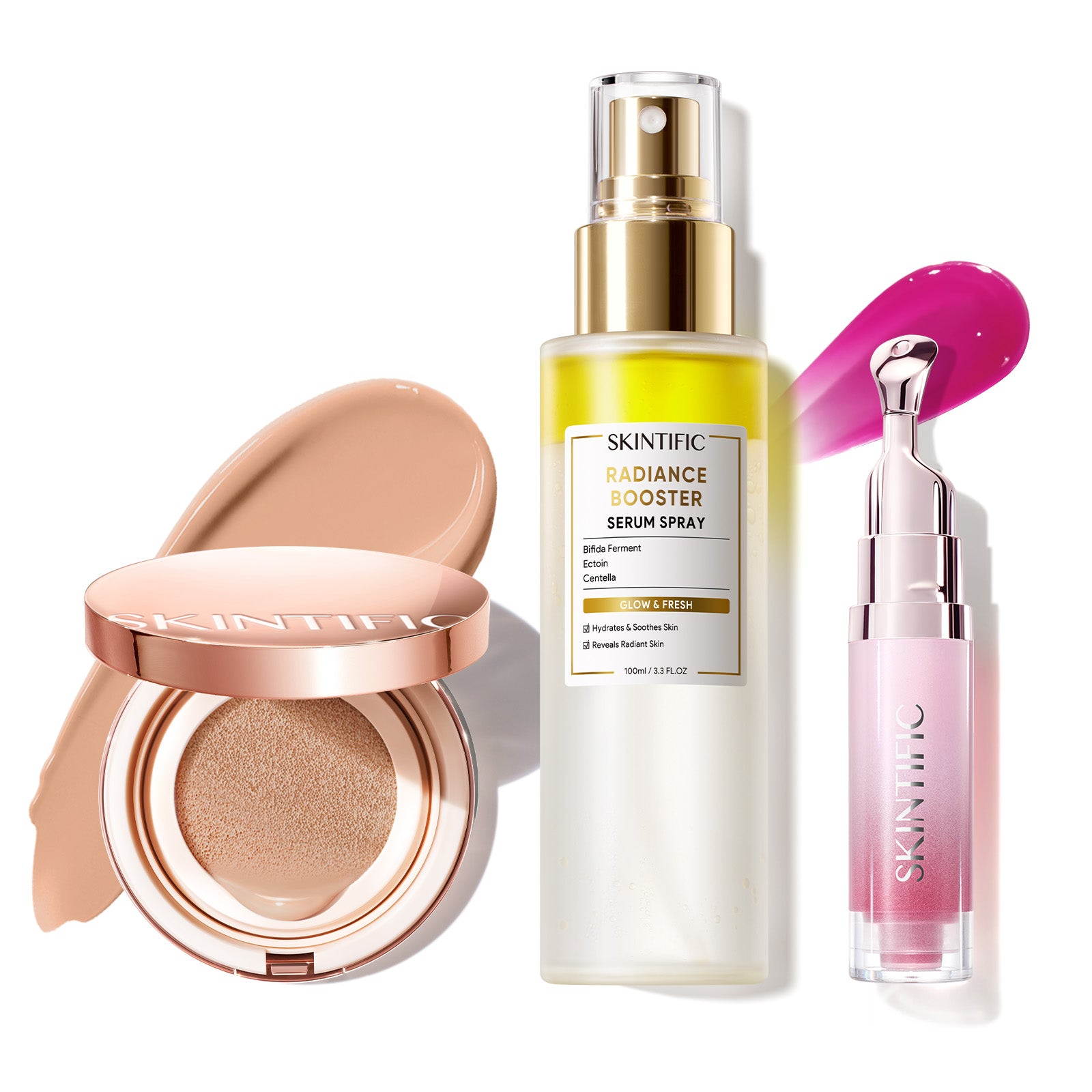 12-Hour Long-Lasting Cushion, Serum Spray & Lip Serum Set