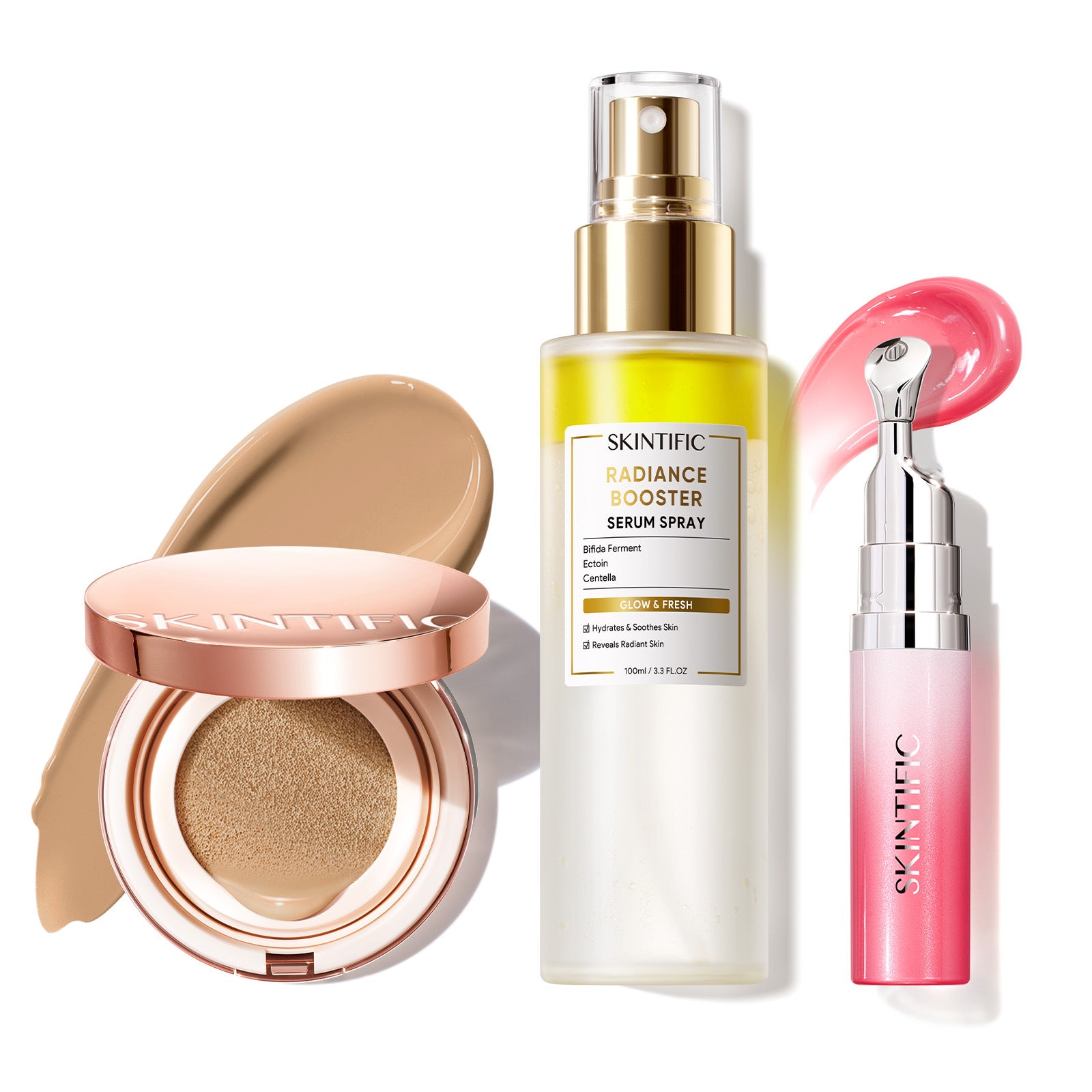 12-Hour Long-Lasting Cushion, Serum Spray & Lip Serum Set