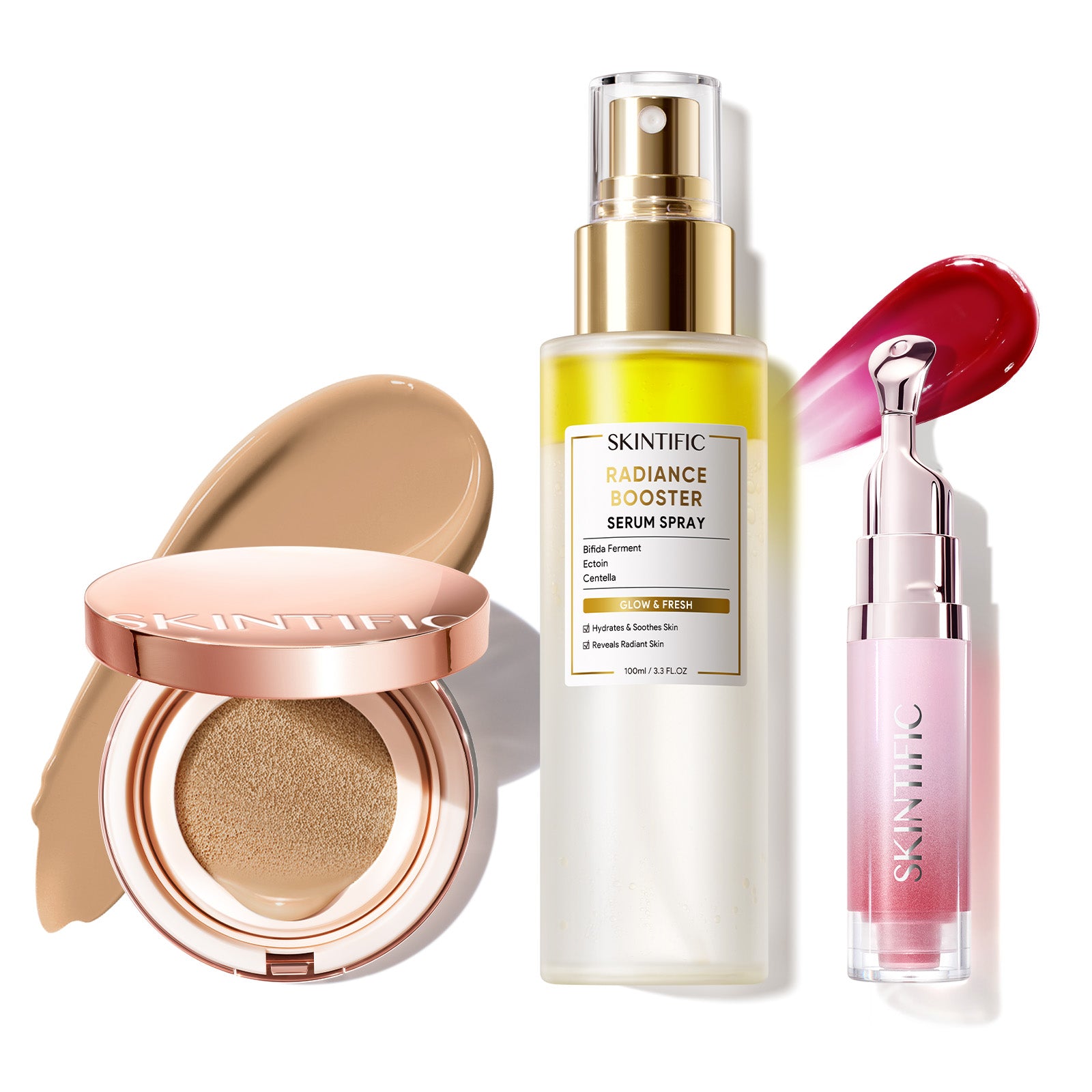 12-Hour Long-Lasting Cushion, Serum Spray & Lip Serum Set
