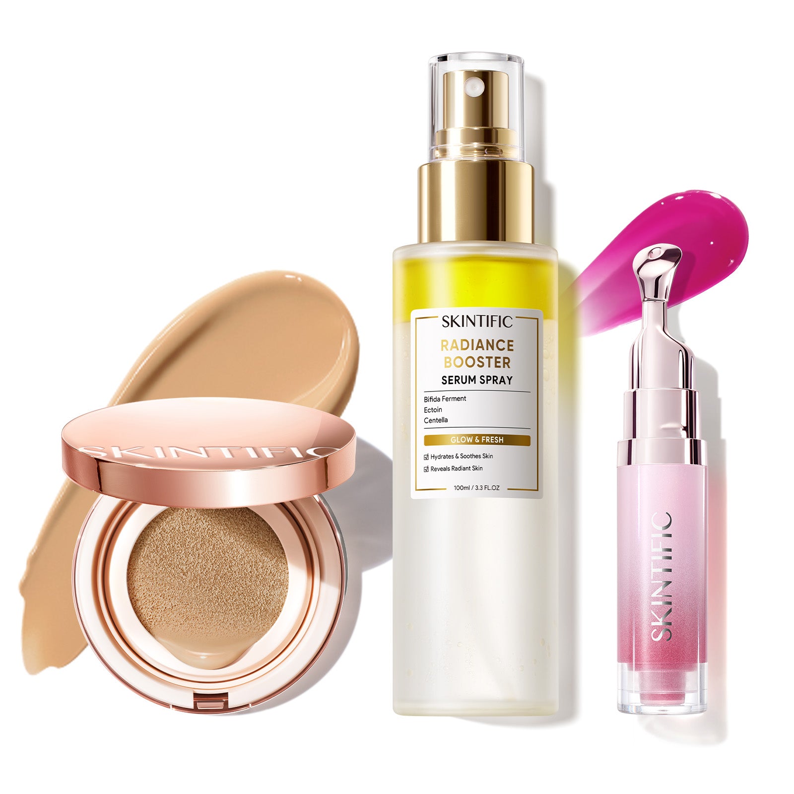 12-Hour Long-Lasting Cushion, Serum Spray & Lip Serum Set