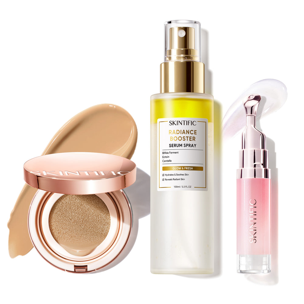 12-Hour Long-Lasting Cushion, Serum Spray & Lip Serum Set