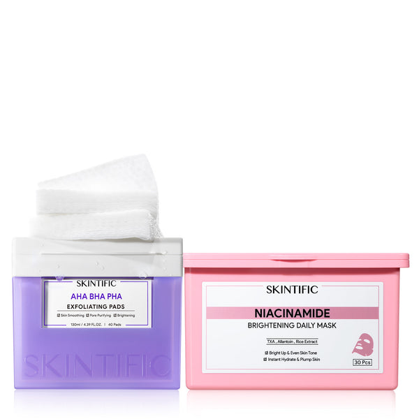 AHA BHA PHA Pads & Niacinamide Brightening Mask Set