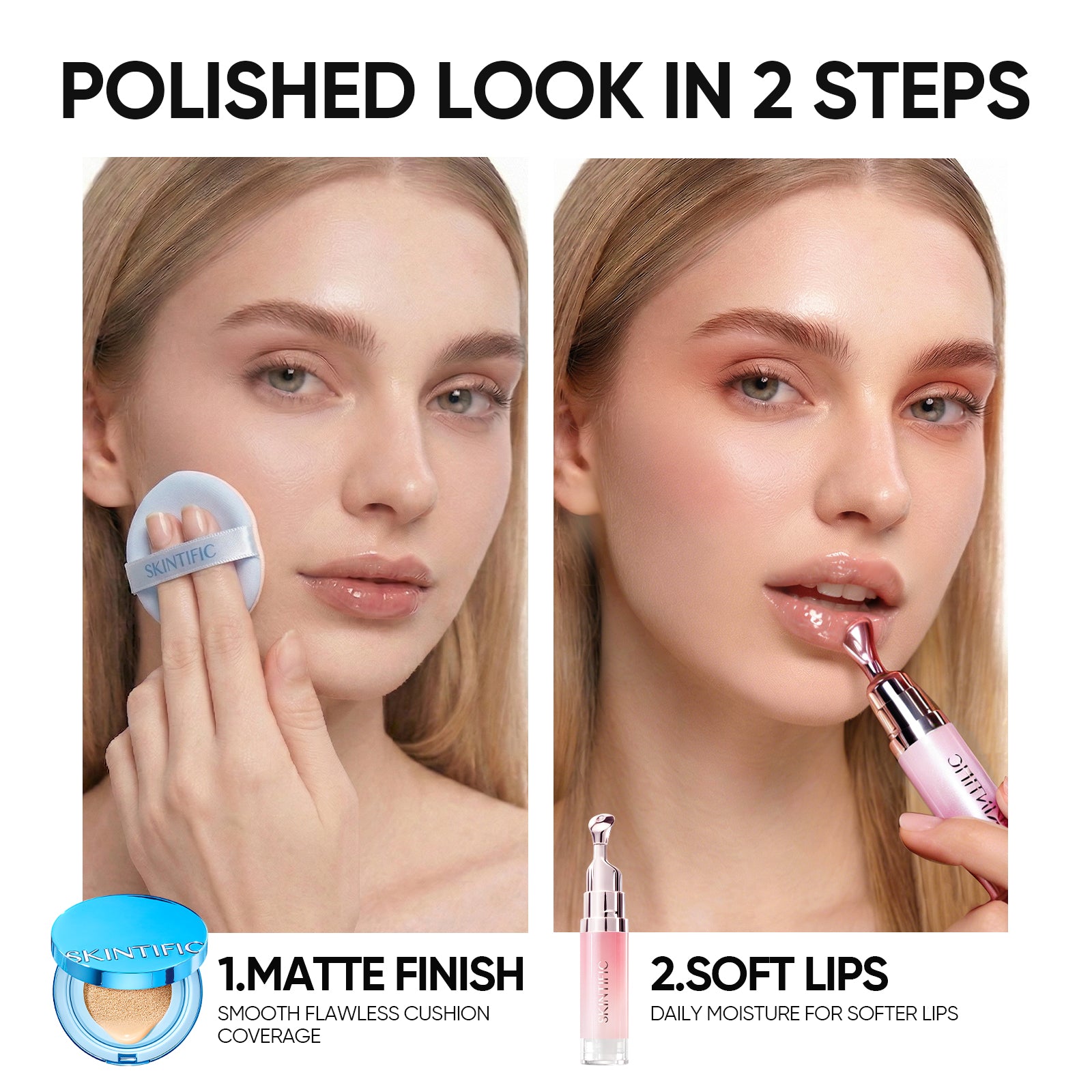 Velvet Matte Cushion & Brightening Lip Serum 2pcs Set