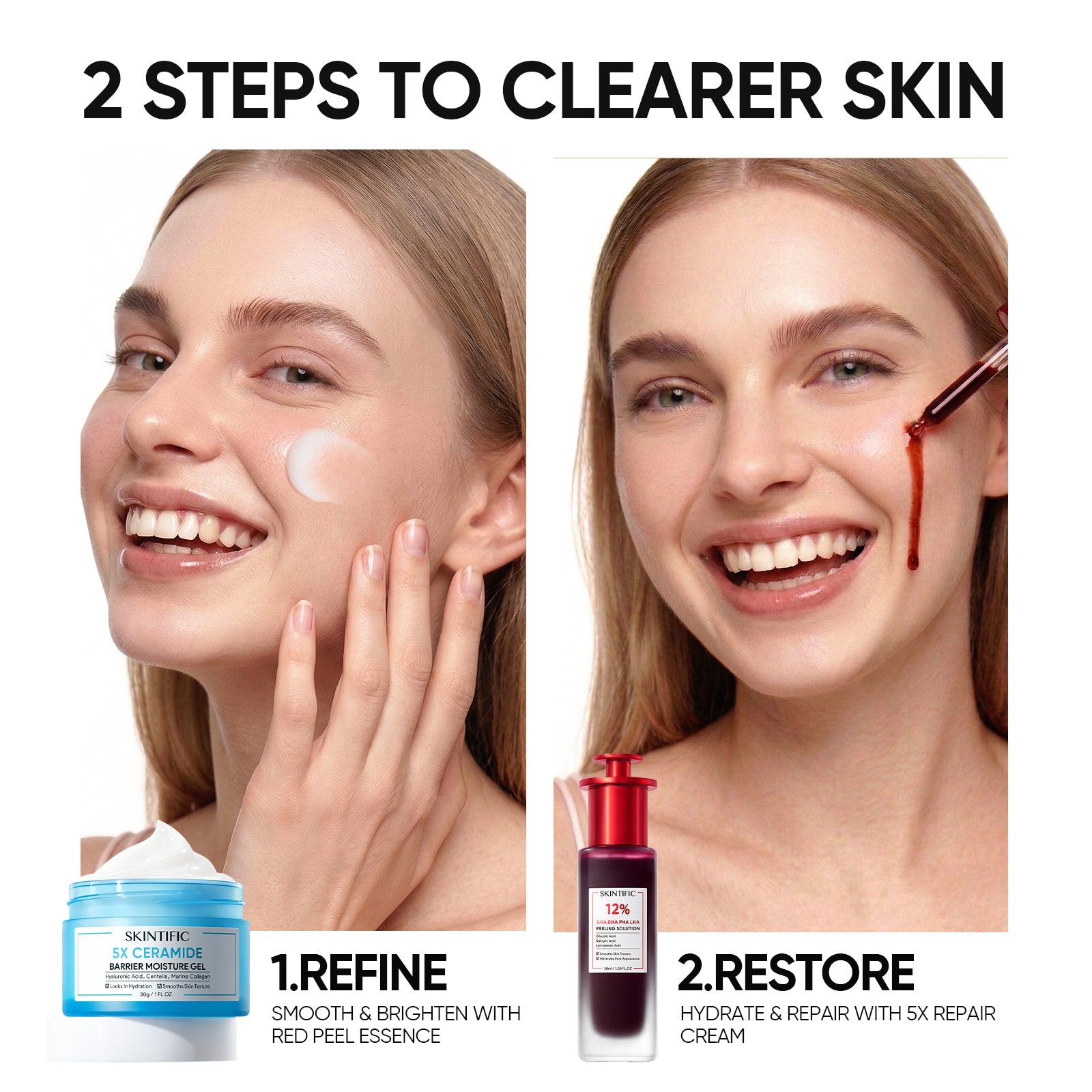 Peeling Solution & 5X Ceramide Moisture Gel 2pcs Set