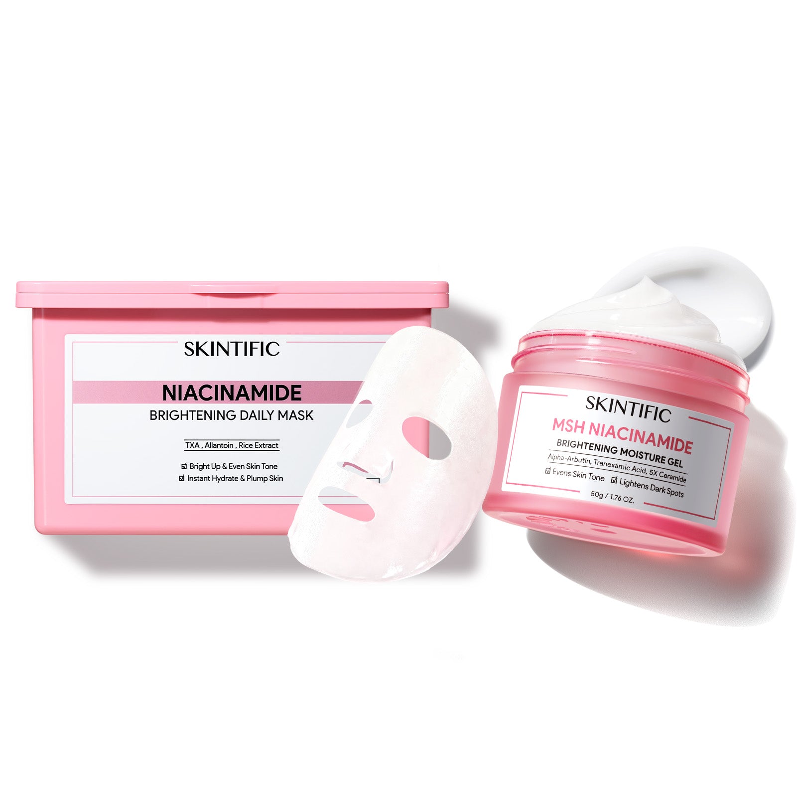 Niacinamide Brightening Quick Mask & Gel Moisturizer Set 2pcs